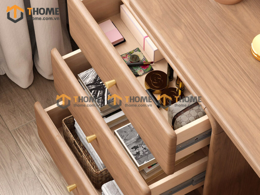 Bàn Làm Việc Gỗ Sồi Tự Nhiên Aolix Bàn Xoay 1.2m BLV1T-19SN