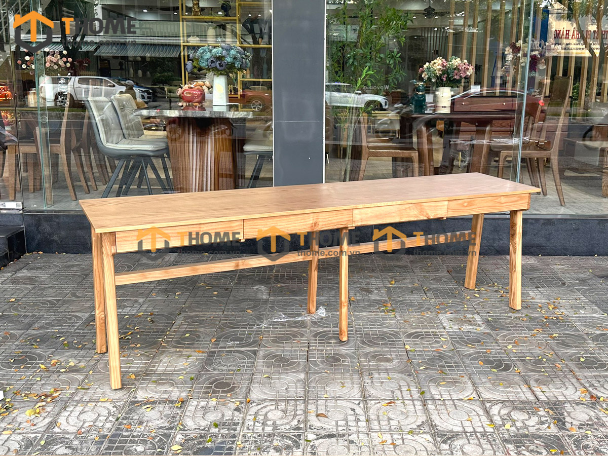 Bàn làm việc gỗ sồi tự nhiên 4 hộc kéo Fossil BLV1T-16SN