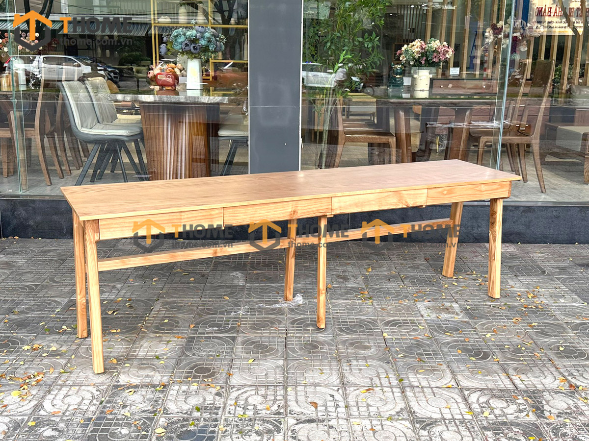 Bàn làm việc gỗ sồi tự nhiên 4 hộc kéo Fossil BLV1T-16SN