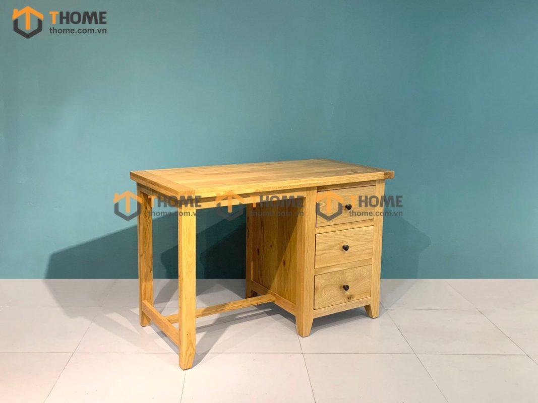 Bàn làm việc gỗ sồi tự nhiên 3 hộc kéo Harris BLV1T-01SM