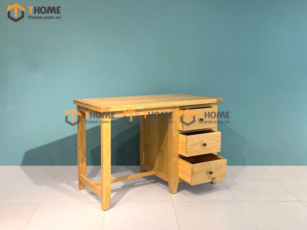 Bàn làm việc gỗ sồi tự nhiên 3 hộc kéo Harris BLV1T-01SM