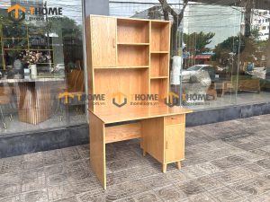Bàn làm việc gỗ sồi tự nhiên 2 tầng DW BLV2T-02SN