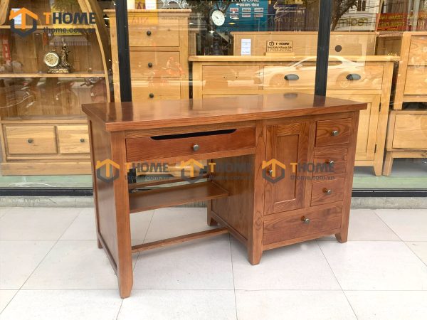 Bàn làm việc gỗ sồi tự nhiên 5 hộc kéo Orient BLV1T-14SN
