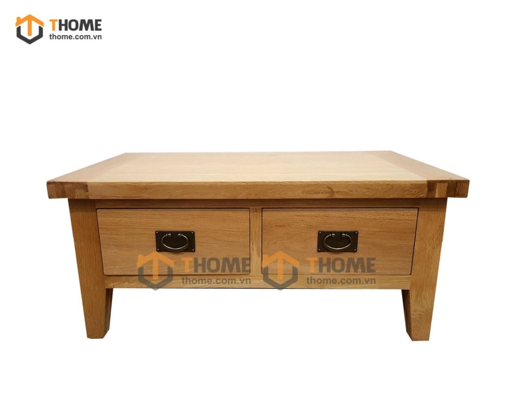 Bàn sofa gỗ sồi tự nhiên 2 hộc giữa BSF-14SM
