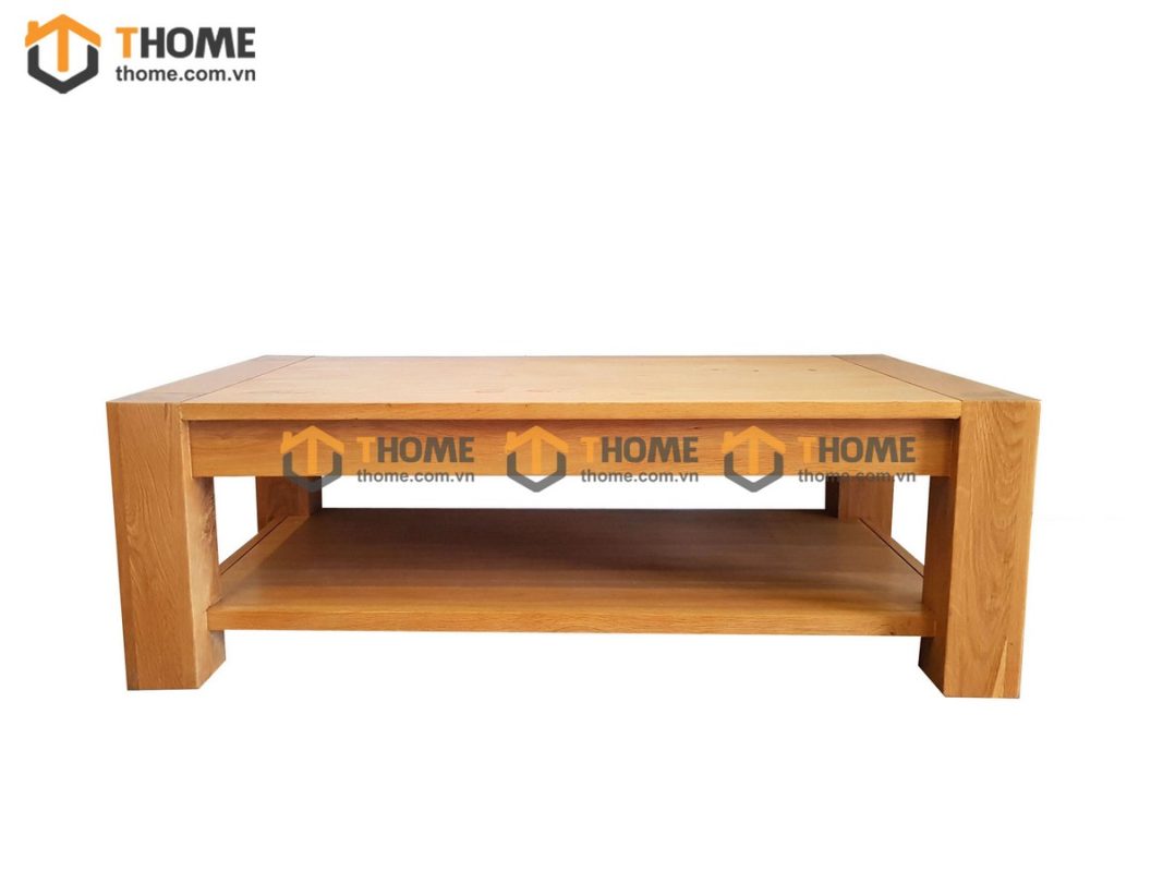 Bàn sofa gỗ sồi tự nhiên 2 tầng BSF-05SM