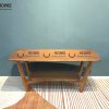 Bàn sofa gỗ sồi tự nhiên 2 tầng chân chéo BSFMG-27SN