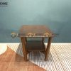 Bàn sofa gỗ sồi tự nhiên 2 tầng chân chéo BSFMG-27SN