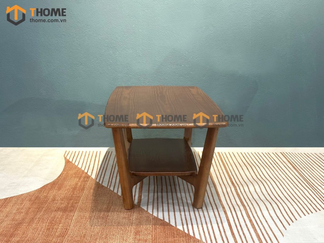 Bàn sofa gỗ sồi tự nhiên 2 tầng chân chéo BSFMG-27SN