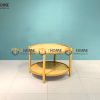 Bàn sofa gỗ sồi tự nhiên 2 tầng hình tròn BSFMG-12SN
