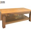 Bàn sofa gỗ sồi tự nhiên 2 tầng thấp BSF-16SM