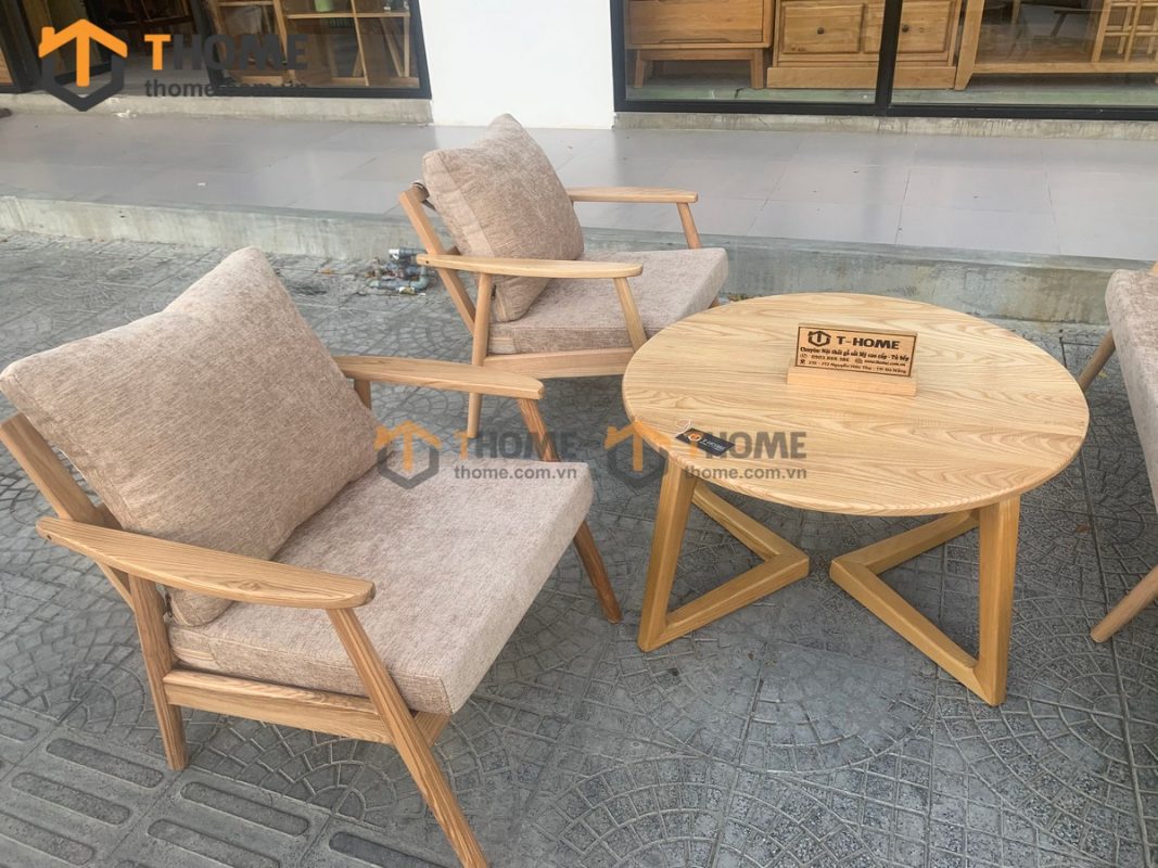 Bàn sofa gỗ sồi tự nhiên chân M BSFMG-02SN