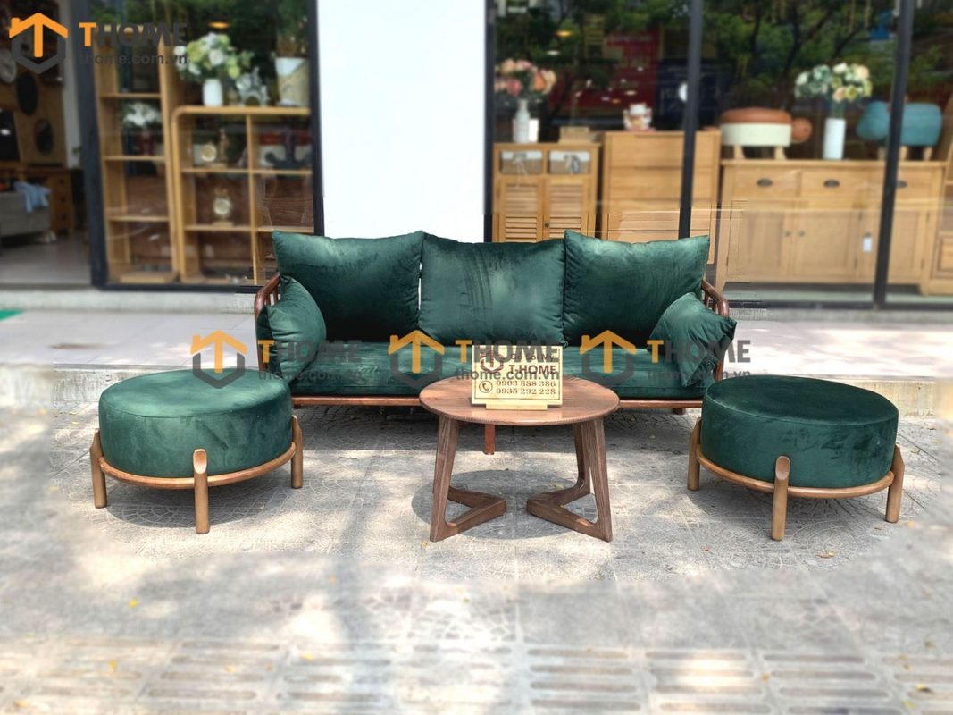 Bàn sofa gỗ sồi tự nhiên chân M BSFMG-02SN