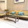 Bàn sofa gỗ sồi tự nhiên chân xương cá BSFMG-01SN