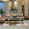Bàn sofa gỗ sồi tự nhiên chân xương cá BSFMG-01SN