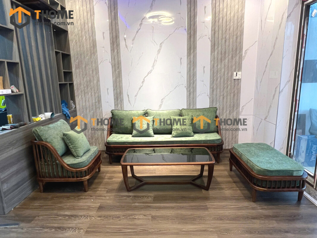 Bàn Sofa Gỗ Sồi Tự Nhiên Chân Xương Cá BSFMG-01SN