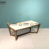 Bàn sofa gỗ sồi tự nhiên mặt đá chân xương cá BSFMĐ-01SN