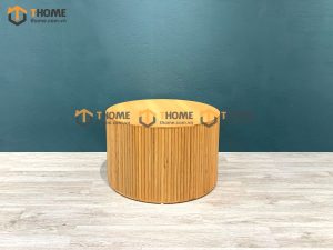Bàn sofa gỗ sồi tự nhiên Chanel tròn sọc BSFMG-17SN