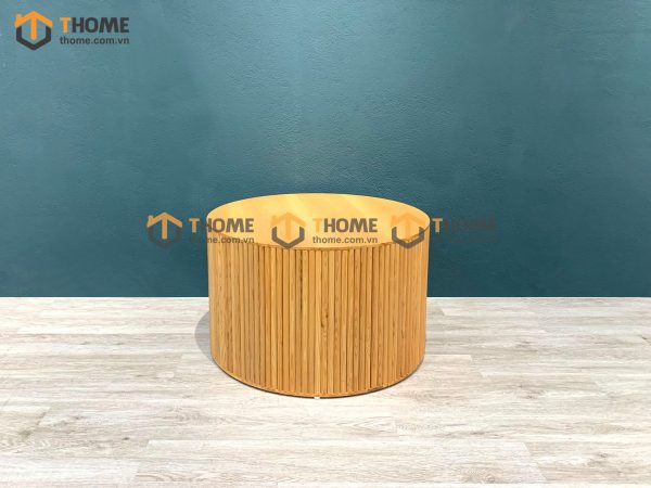 Bàn sofa gỗ sồi tự nhiên Chanel tròn sọc BSFMG-17SN
