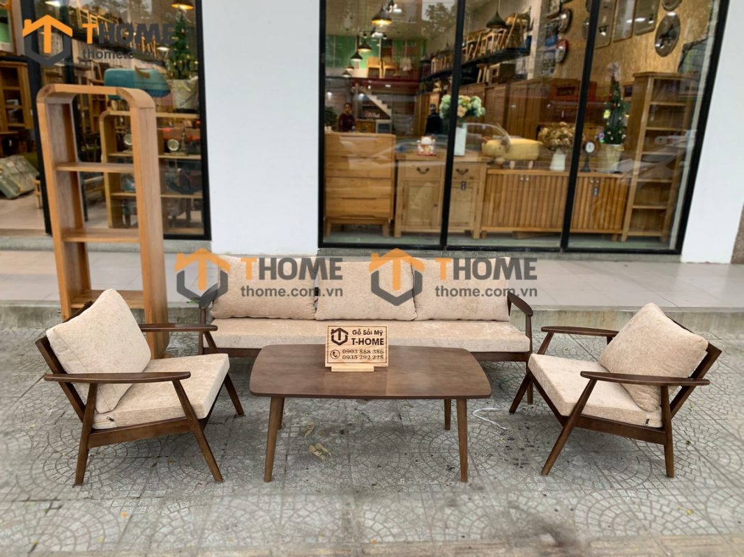 Bàn sofa gỗ sồi tự nhiên Cogo 1 tầng BSFMG-05SN