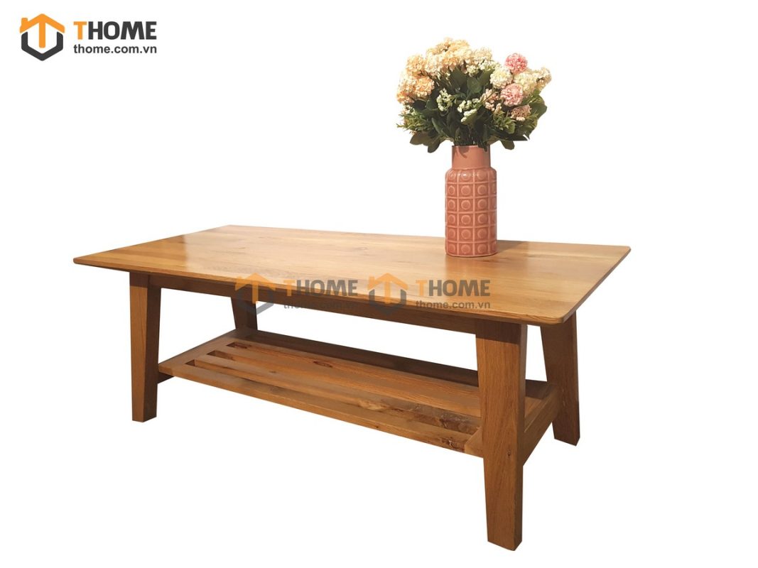 Bàn sofa gỗ sồi tự nhiên Como 2 tầng BSF-08SM