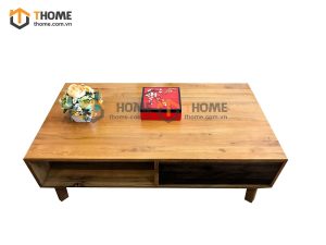 Bàn sofa gỗ sồi tự nhiên Como chân cao BSF-04SM