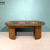 Bàn sofa gỗ sồi tự nhiên Gucci mặt oval BSFMG-19SN