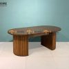 Bàn sofa gỗ sồi tự nhiên Gucci mặt oval BSFMG-19SN