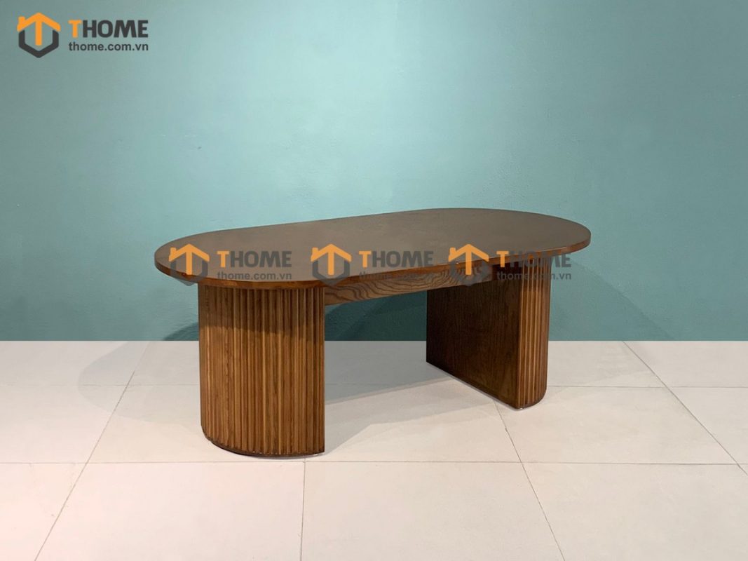 Bàn sofa gỗ sồi tự nhiên Gucci mặt oval BSFMG-19SN