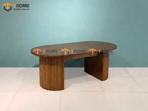 Bàn sofa gỗ sồi tự nhiên Gucci mặt oval BSFMG-19SN