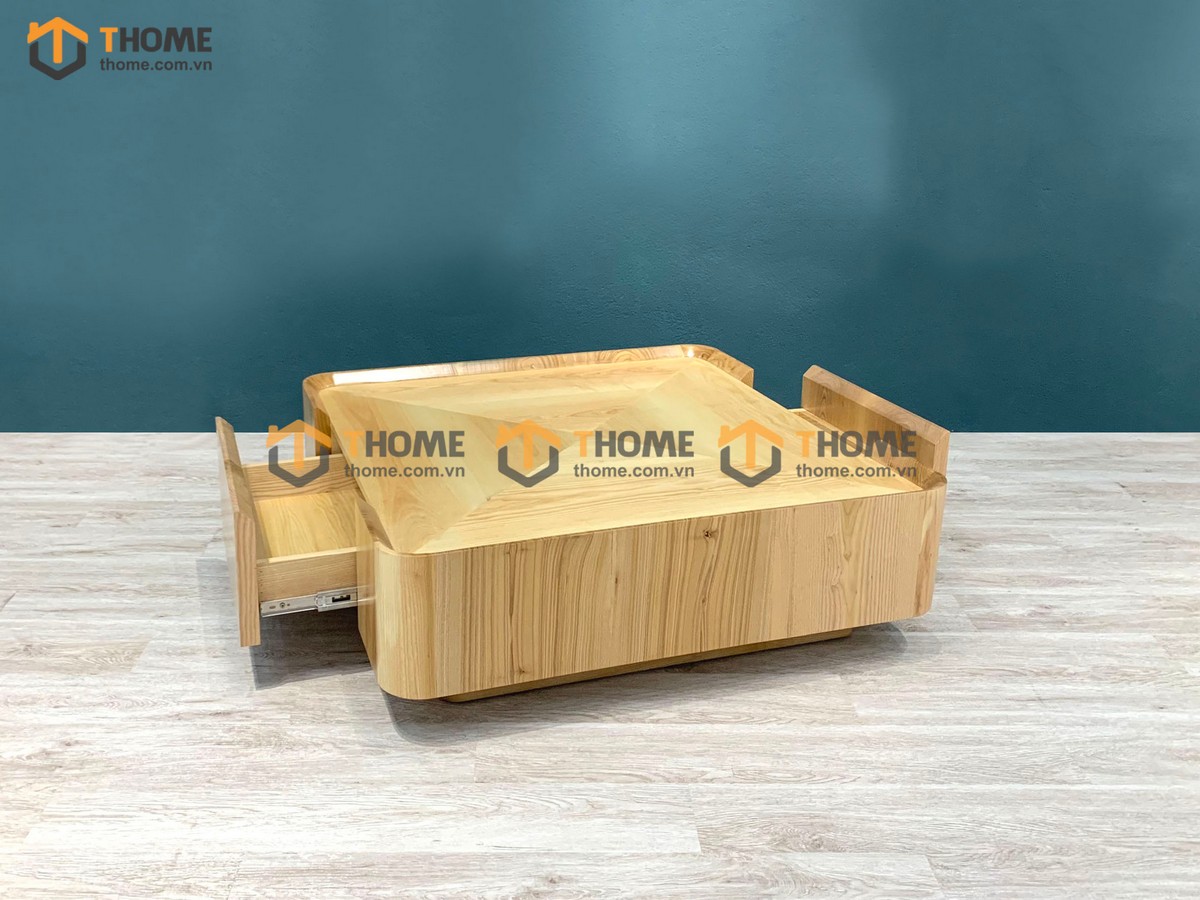 Bàn sofa gỗ sồi tự nhiên Lacome mặt vuông BSFMG-21SN