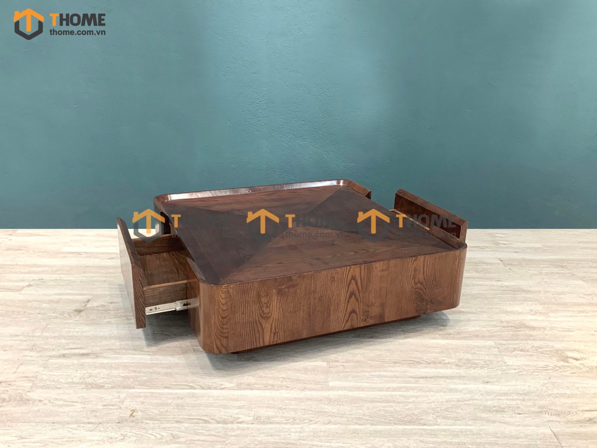 Bàn sofa gỗ sồi tự nhiên Lacome mặt vuông BSFMG-21SN