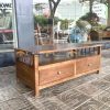 Bàn sofa gỗ sồi tự nhiên 2 hộc chân chéo BSFMG-31SN