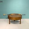 Bàn sofa gỗ sồi tự nhiên mặt xoay BSFMG-13SN