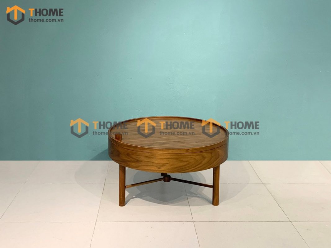 Bàn sofa gỗ sồi tự nhiên mặt xoay BSFMG-13SN