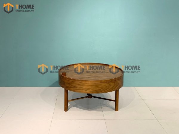 Bàn sofa gỗ sồi tự nhiên mặt xoay BSFMG-13SN