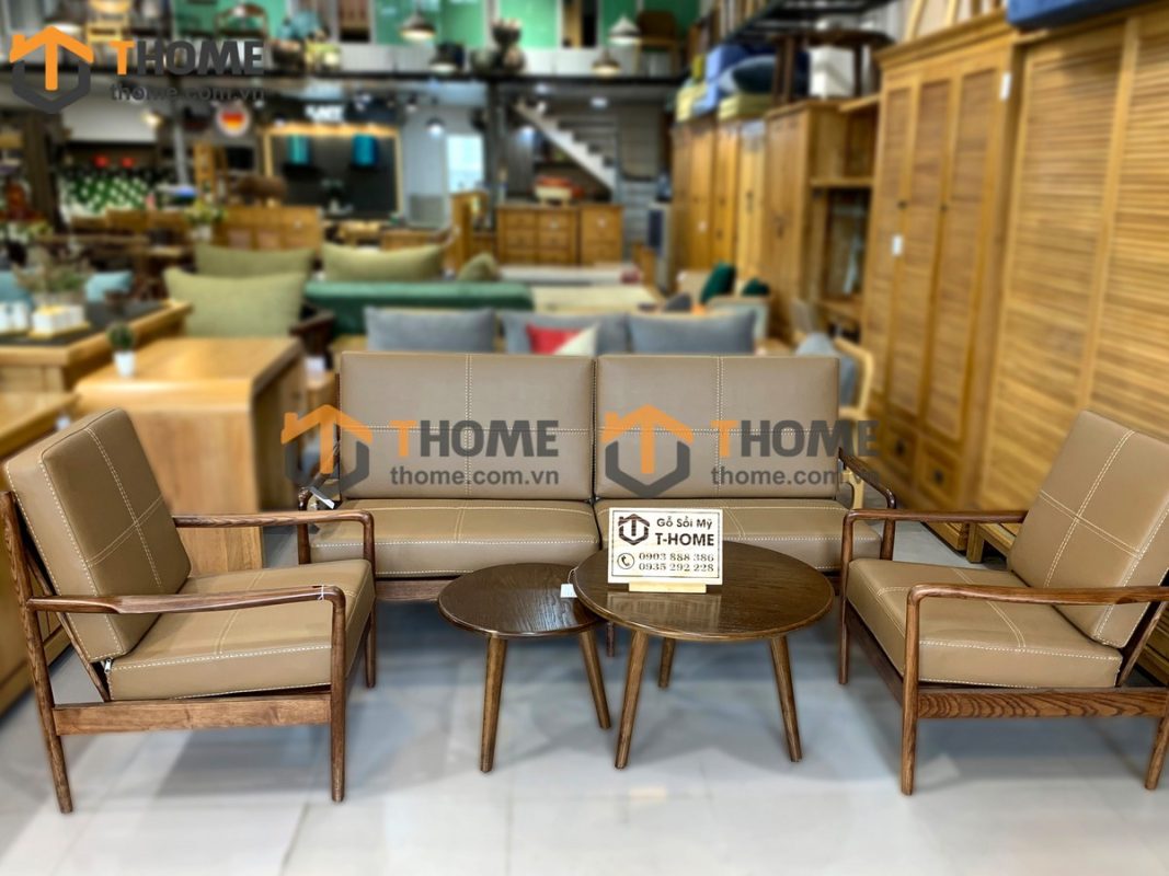 Bàn sofa gỗ sồi tự nhiên mẹ bồng con BSFMG-03SN