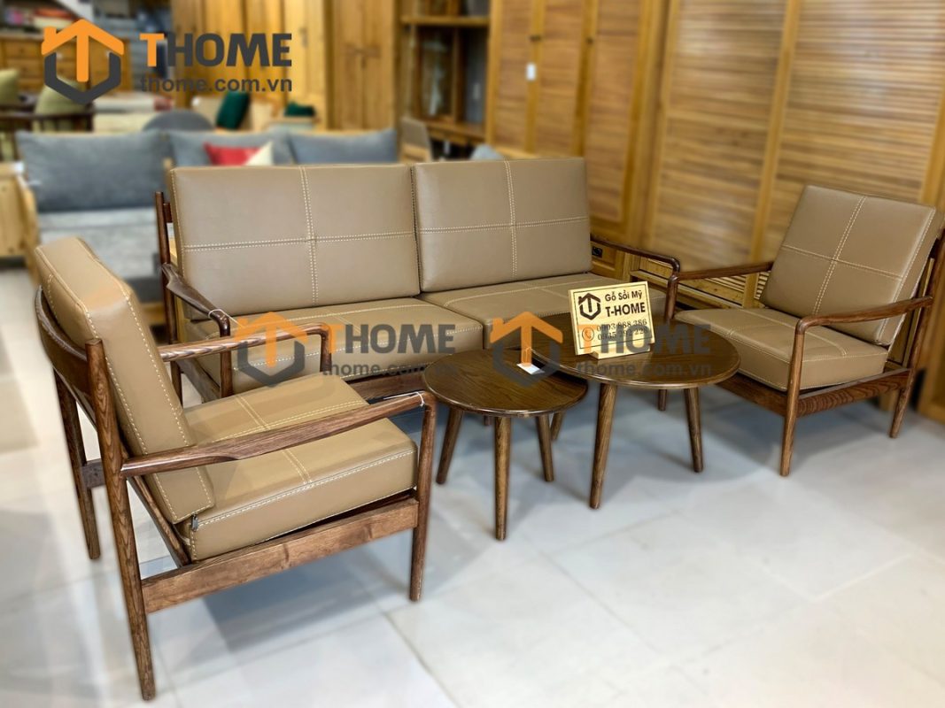 Bàn sofa gỗ sồi tự nhiên mẹ bồng con BSFMG-03SN