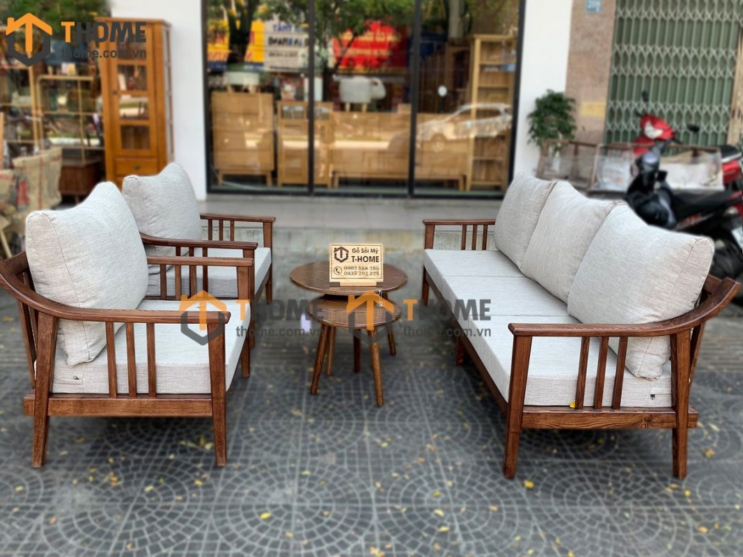 Bàn sofa gỗ sồi tự nhiên mẹ bồng con BSFMG-03SN