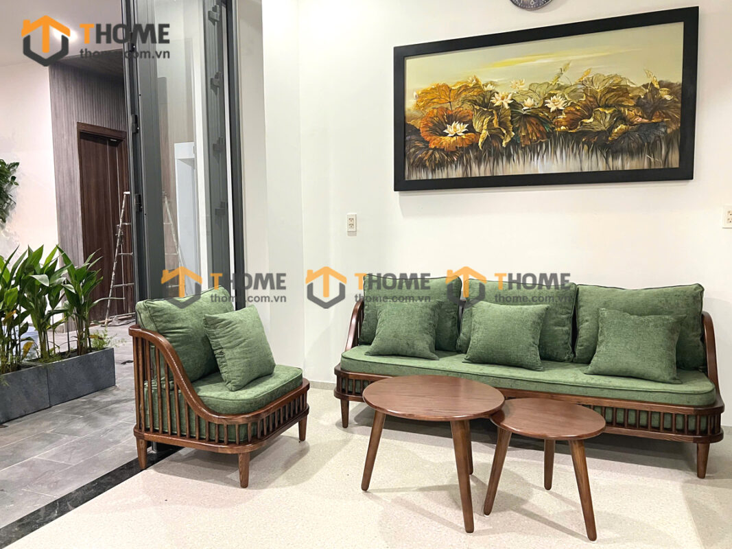 Bàn Sofa Gỗ Sồi Tự Nhiên Mẹ Bồng Con BSFMG-03SN
