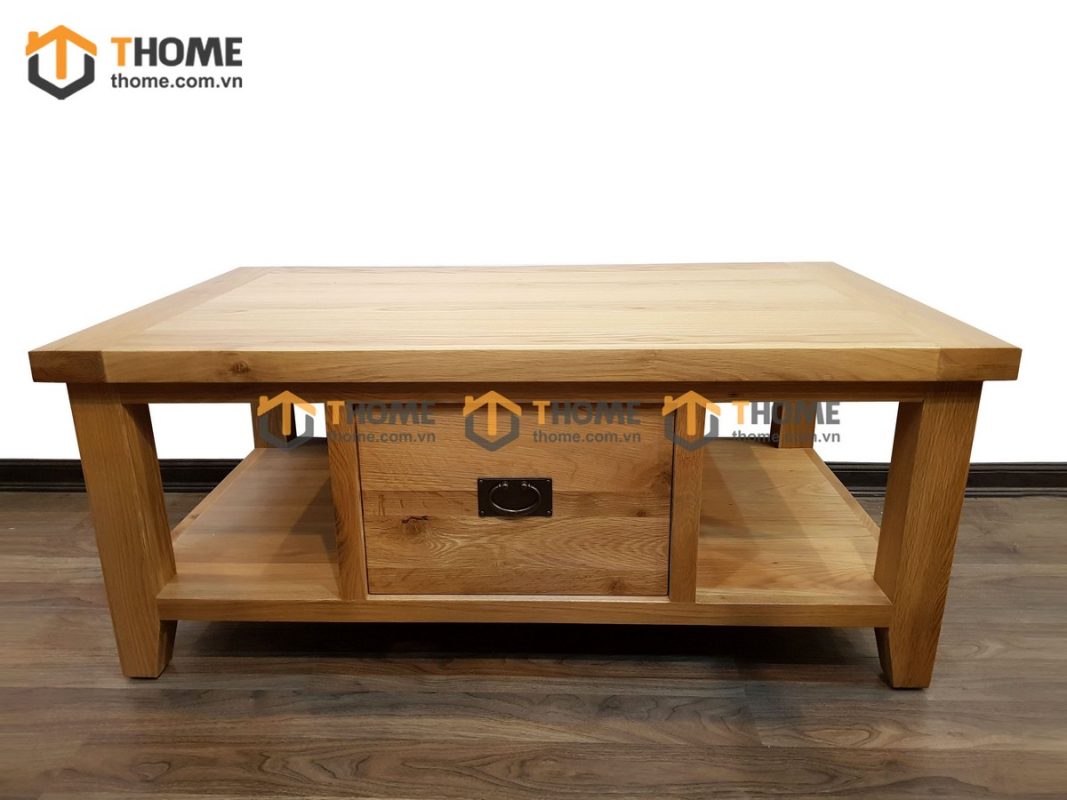 Bàn sofa gỗ sồi tự nhiên 1 hộc giữa BSF-12SM