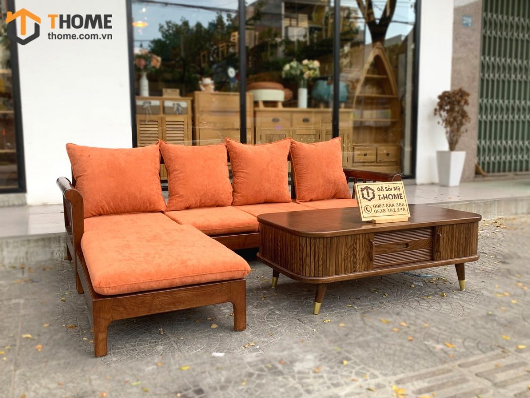 Bàn sofa gỗ sồi tự nhiên Nova lan sọc thấp BSFMG-09SN