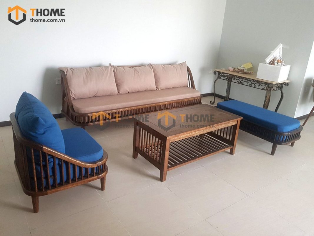 Bàn sofa gỗ sồi tự nhiên sọc hông BSFMG-04SN