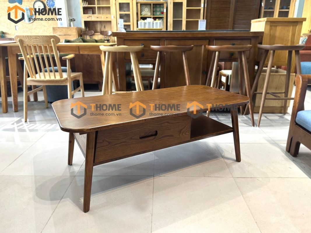 Bàn sofa gỗ sồi tự nhiên 1 hộc kéo Merci BSFMG-25SN
