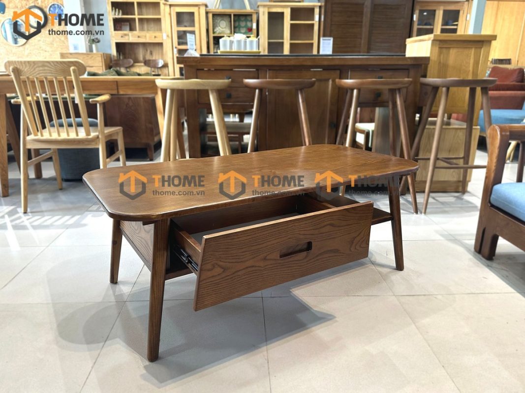Bàn sofa gỗ sồi tự nhiên 1 hộc kéo Merci BSFMG-25SN
