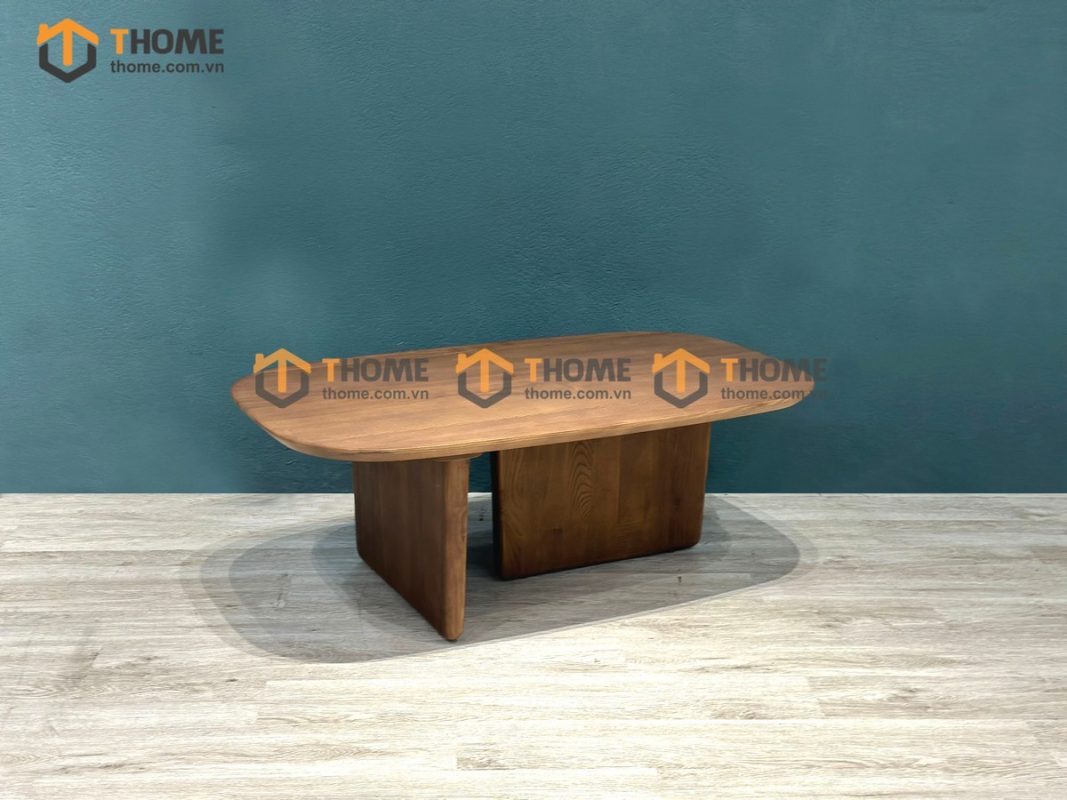 Bàn sofa gỗ sồi tự nhiên mặt xoài màu óc chó Movado BSFMG-24SN