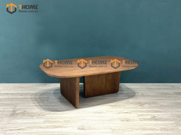 Bàn sofa gỗ sồi tự nhiên mặt xoài màu óc chó Movado BSFMG-24SN