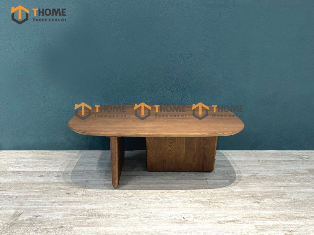 Bàn sofa gỗ sồi tự nhiên mặt xoài màu óc chó Movado BSFMG-24SN