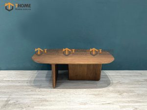 Bàn sofa gỗ sồi tự nhiên mặt xoài màu óc chó Movado BSFMG-24SN