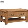 Bàn sofa gỗ sồi tự nhiên Woodstock 2 hộc kéo BSF-18SM