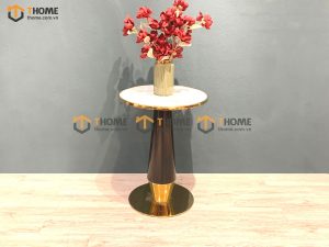 Bàn sofa góc mặt đá chân inox pvd BSFMĐ-10INOX